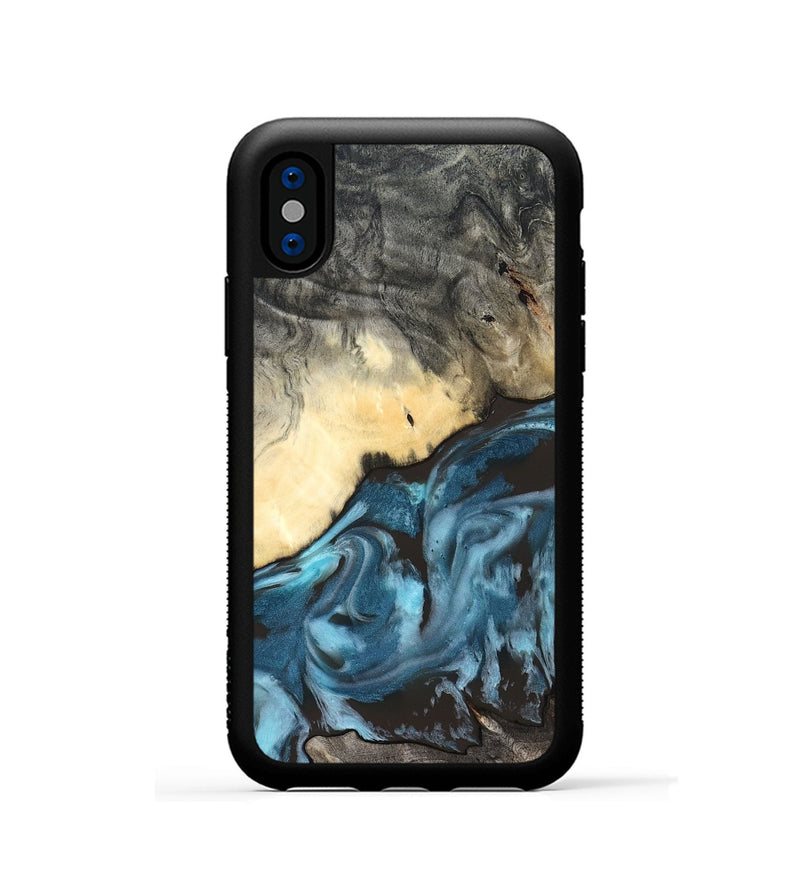 iPhone Xs Wood Phone Case - Rodney (Blue, 827569)