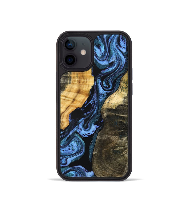 iPhone 12 mini Wood Phone Case - Reina (Blue, 827571)