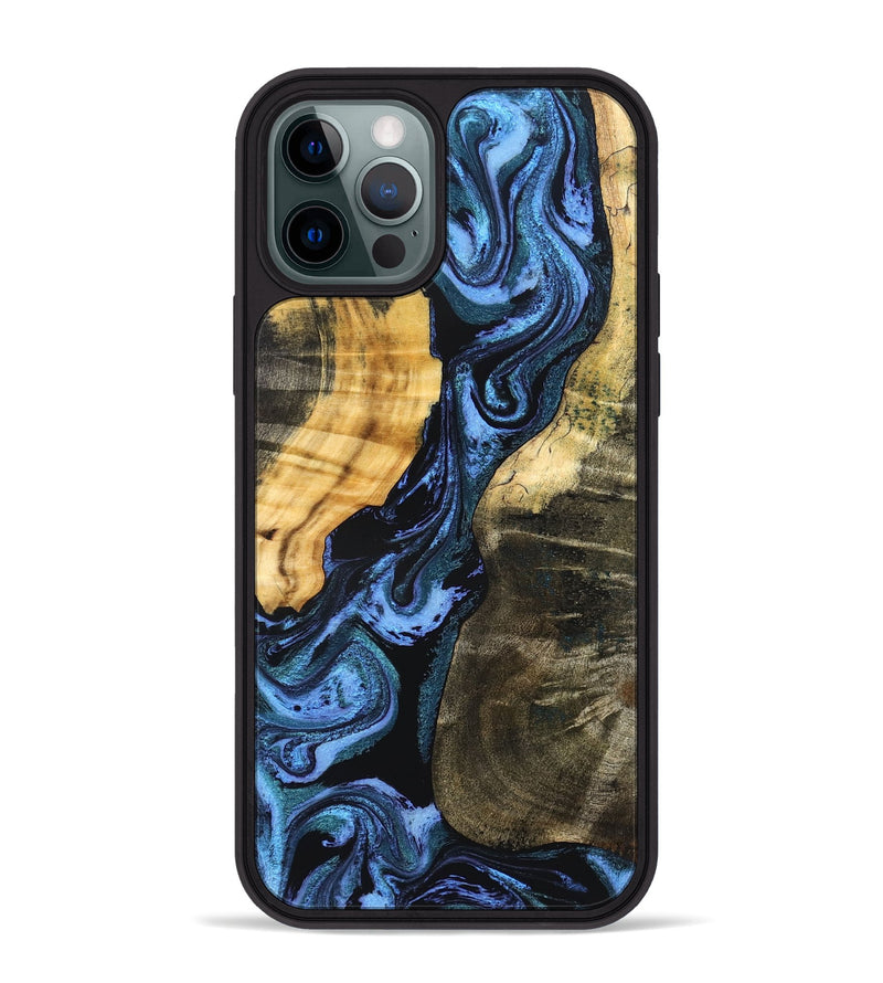 iPhone 12 Pro Max Wood Phone Case - Reina (Blue, 827571)