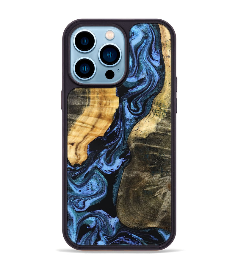 iPhone 14 Pro Max Wood Phone Case - Reina (Blue, 827571)