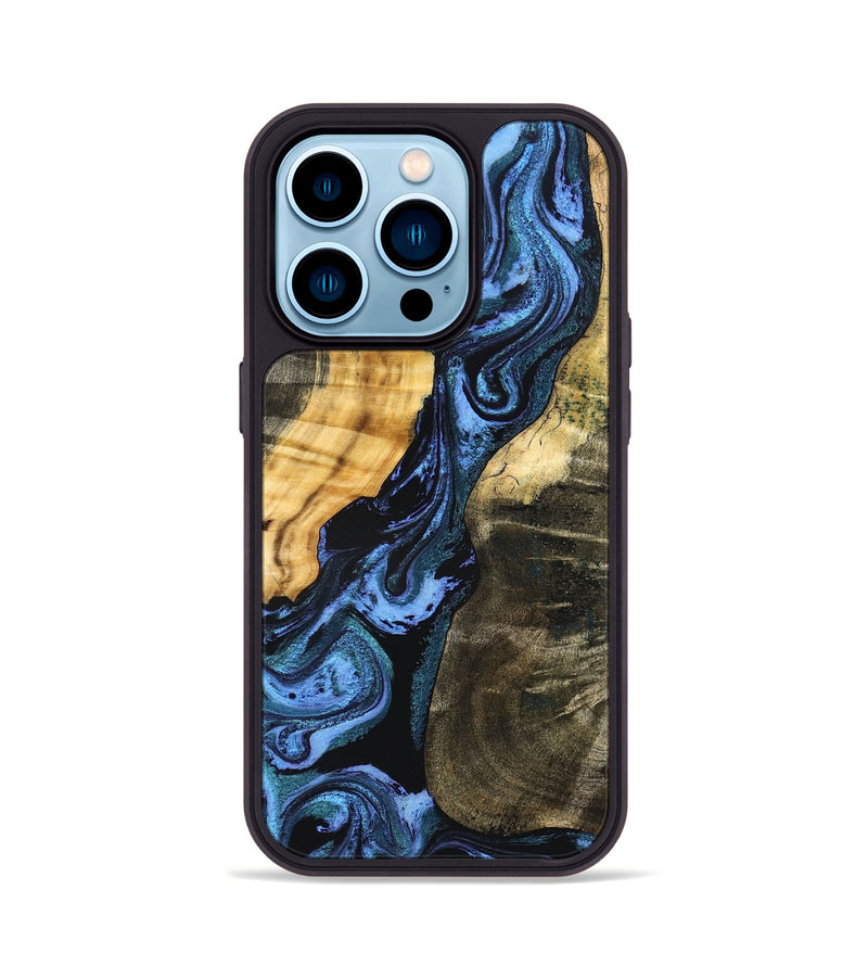 iPhone 14 Pro Wood Phone Case - Reina (Blue, 827571)