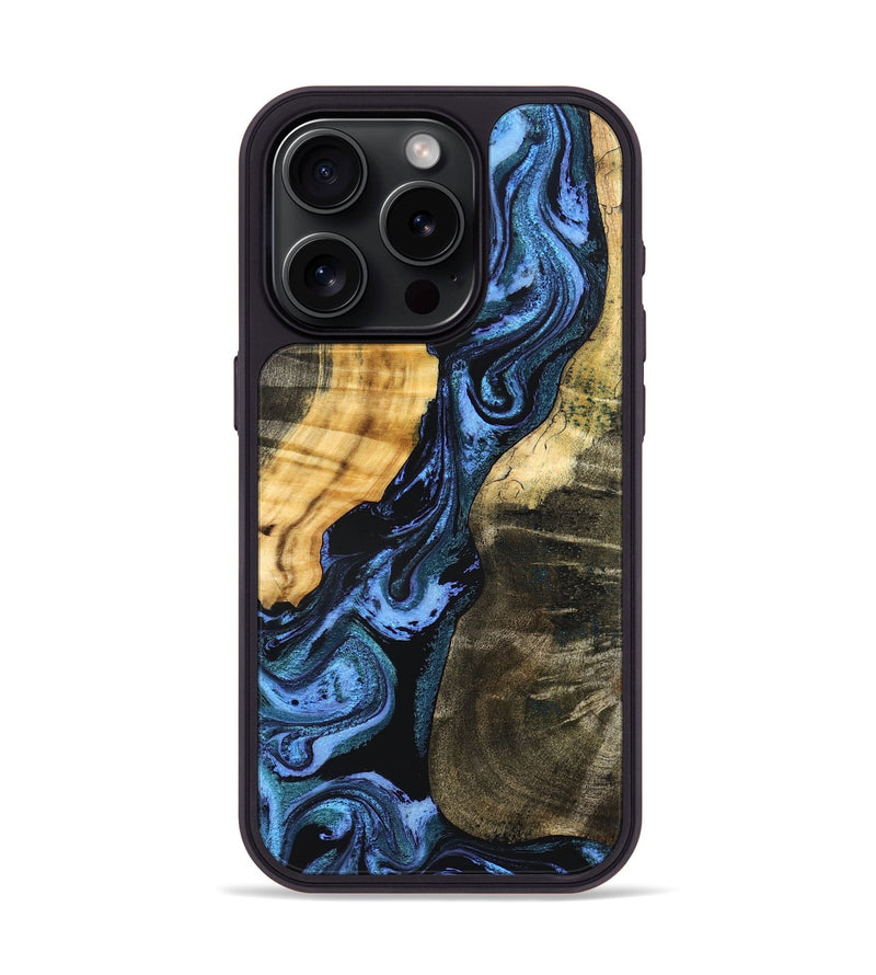 iPhone 15 Pro Wood Phone Case - Reina (Blue, 827571)