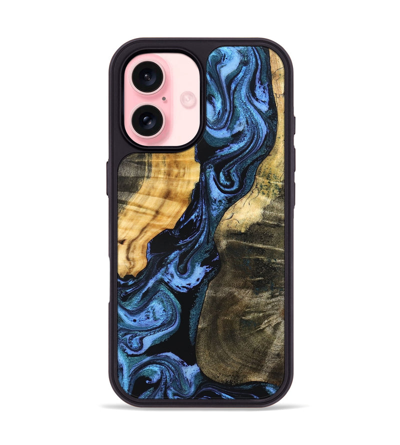 iPhone 16 Wood Phone Case - Reina (Blue, 827571)