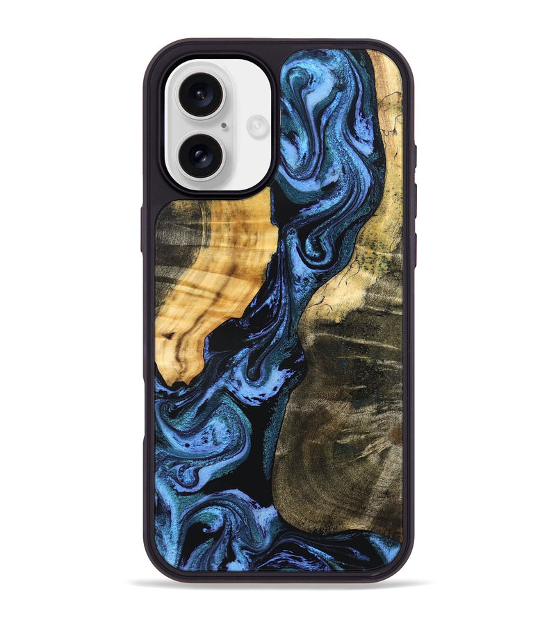 iPhone 16 Plus Wood Phone Case - Reina (Blue, 827571)