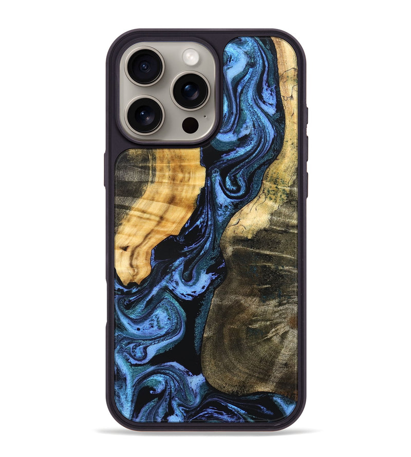 iPhone 16 Pro Max Wood Phone Case - Reina (Blue, 827571)