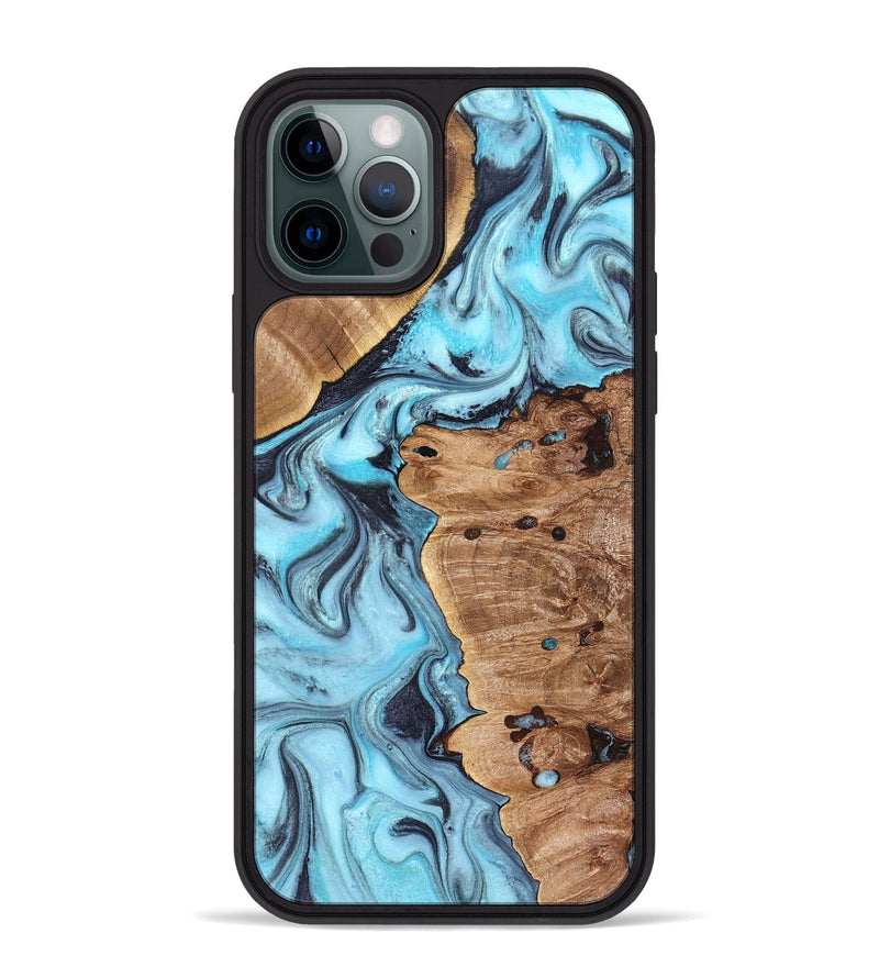 iPhone 12 Pro Max Wood Phone Case - Jax (Blue, 827572)