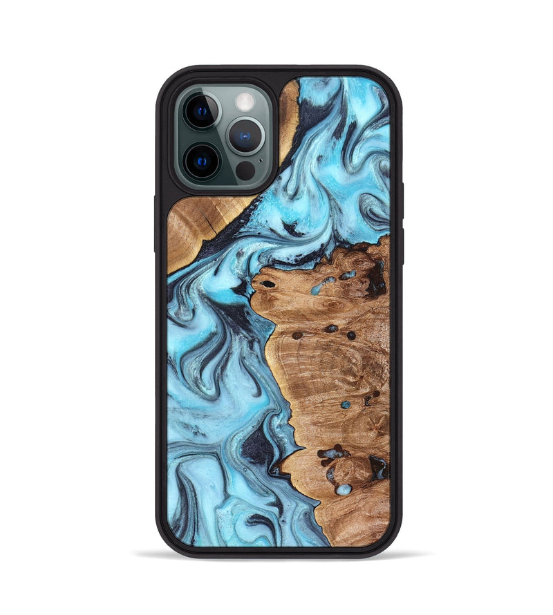 iPhone 12 Pro Wood Phone Case - Jax (Blue, 827572)