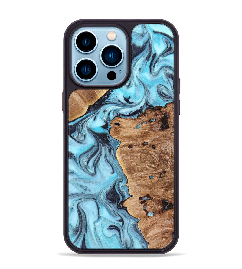 iPhone 14 Pro Max Wood Phone Case - Jax (Blue, 827572)