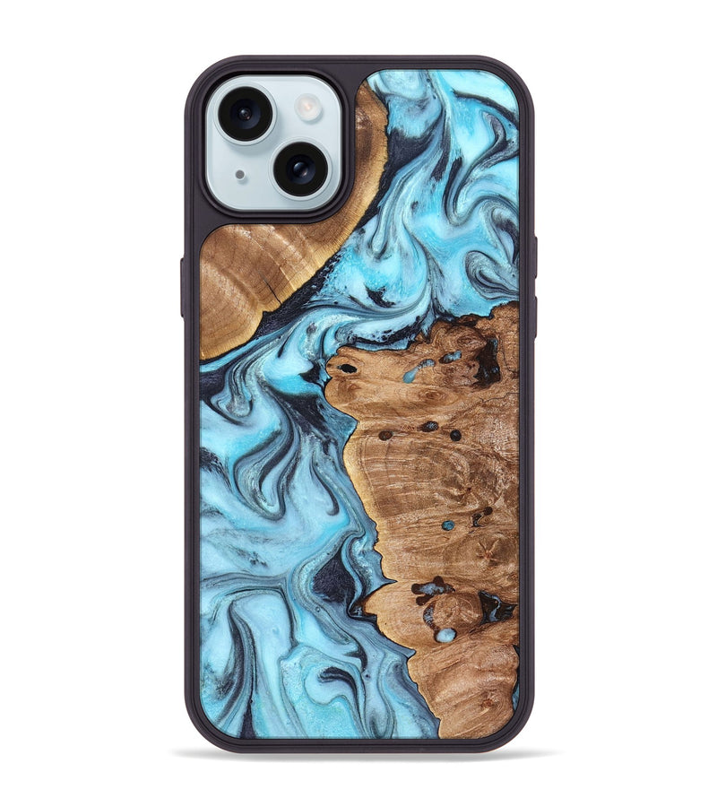 iPhone 15 Plus Wood Phone Case - Jax (Blue, 827572)