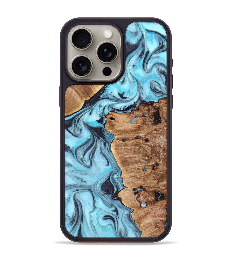iPhone 15 Pro Max Wood Phone Case - Jax (Blue, 827572)
