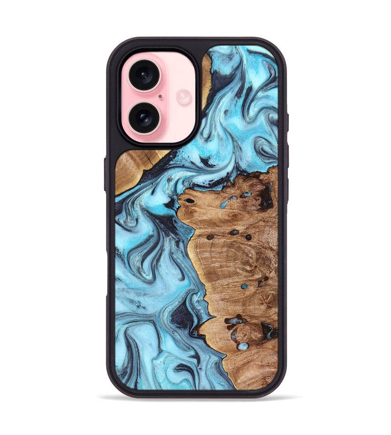 iPhone 16 Wood Phone Case - Jax (Blue, 827572)