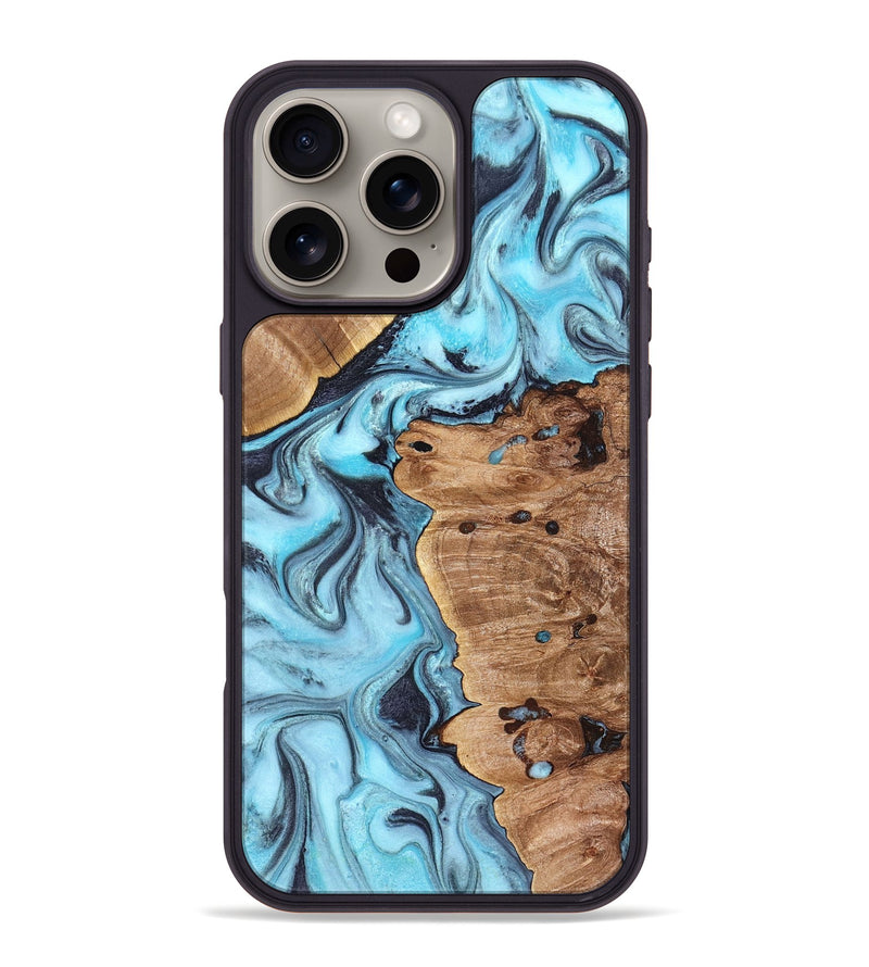 iPhone 16 Pro Max Wood Phone Case - Jax (Blue, 827572)