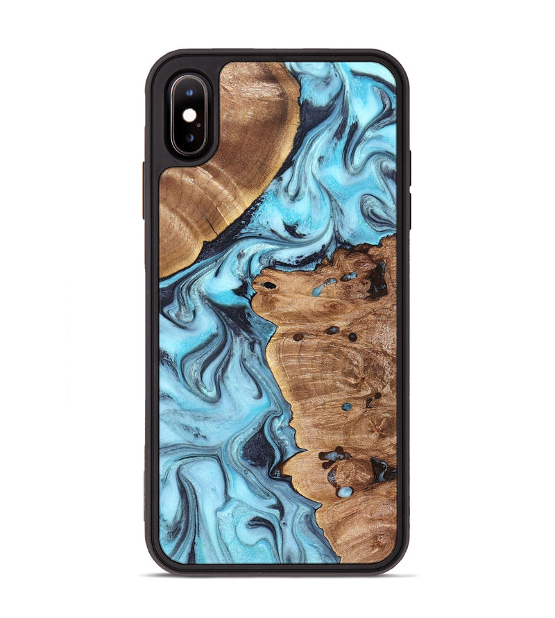 iPhone Xs Max Wood Phone Case - Jax (Blue, 827572)