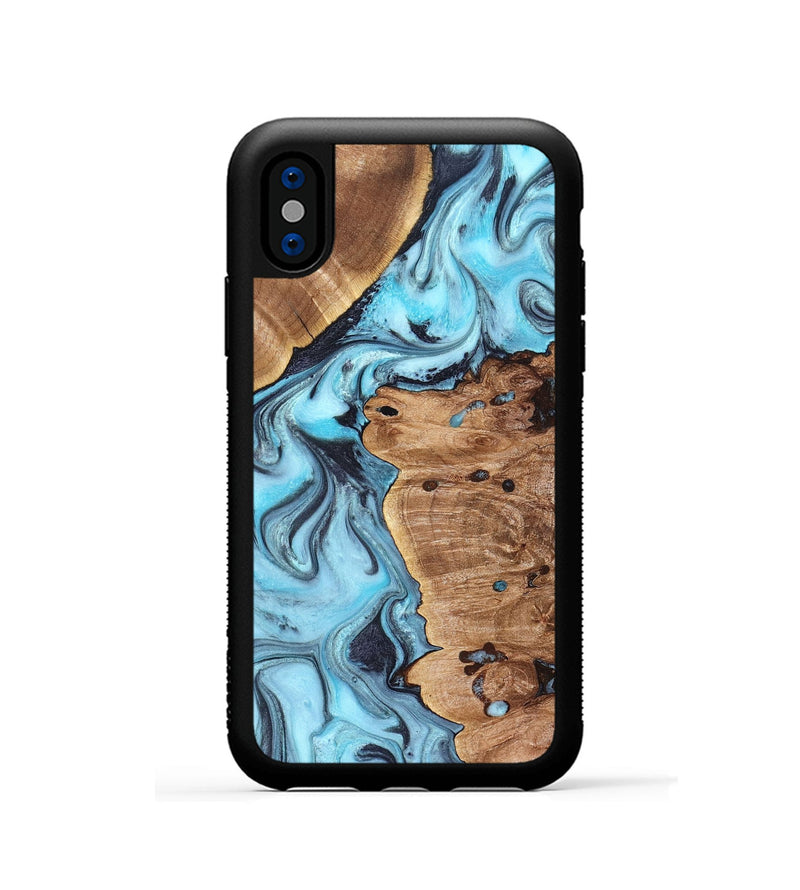 iPhone Xs Wood Phone Case - Jax (Blue, 827572)