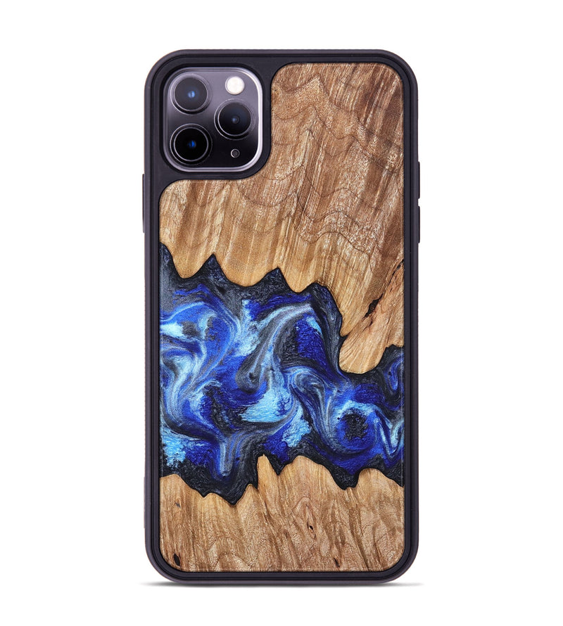 iPhone 11 Pro Max Wood Phone Case - Davon (Blue, 827573)