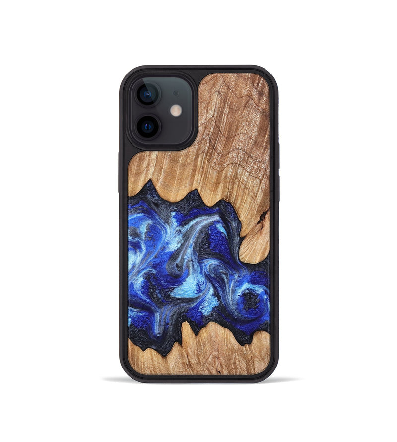 iPhone 12 mini Wood Phone Case - Davon (Blue, 827573)