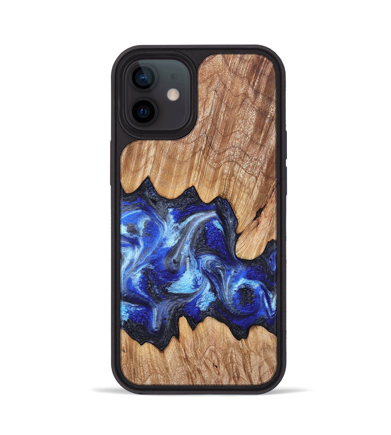 iPhone 12 Wood Phone Case - Davon (Blue, 827573)