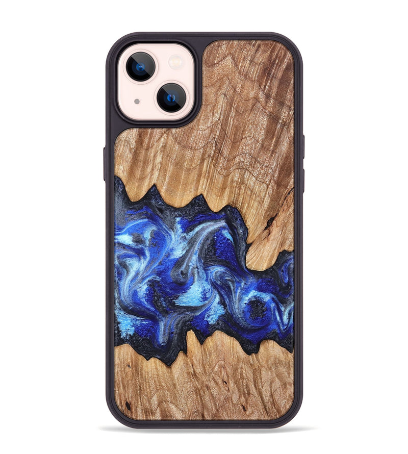 iPhone 14 Plus Wood Phone Case - Davon (Blue, 827573)