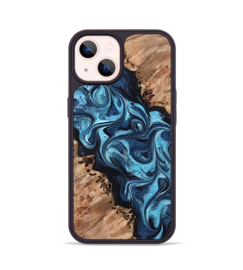 iPhone 14 Wood Phone Case - Dakari (Blue, 827574)