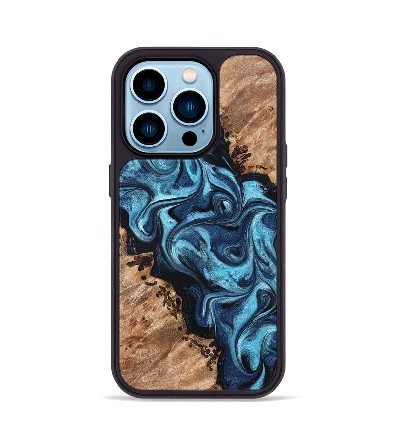iPhone 14 Pro Wood Phone Case - Dakari (Blue, 827574)