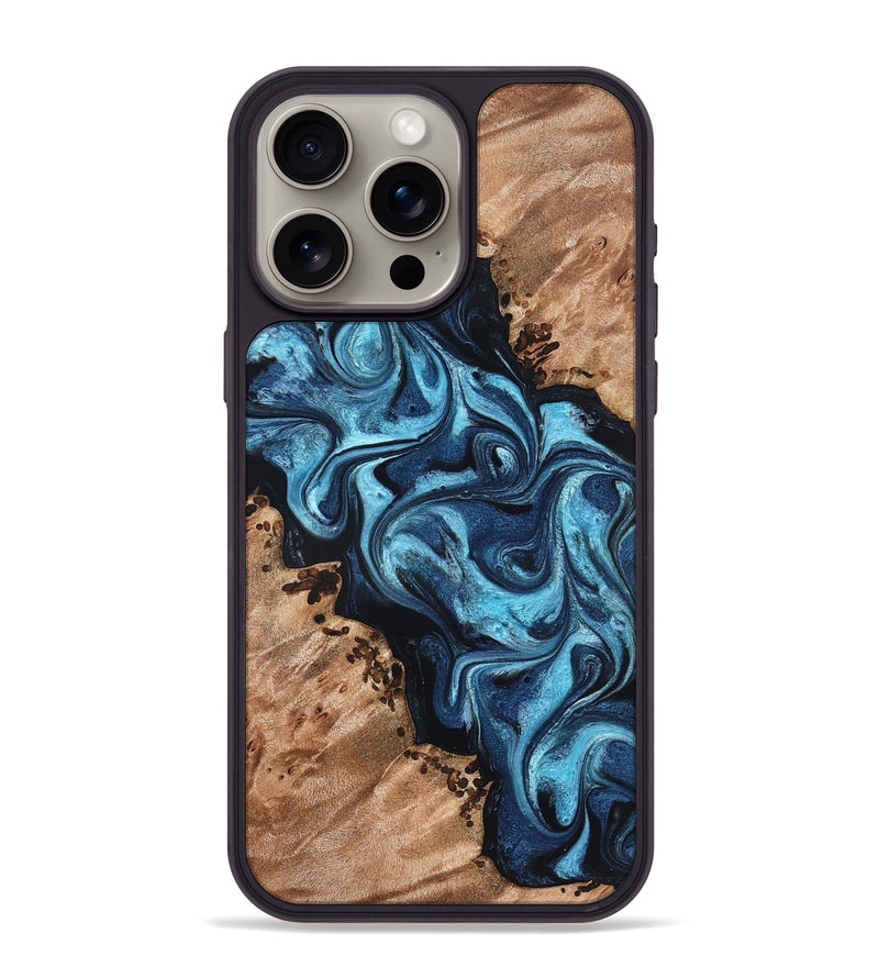 iPhone 15 Pro Max Wood Phone Case - Dakari (Blue, 827574)