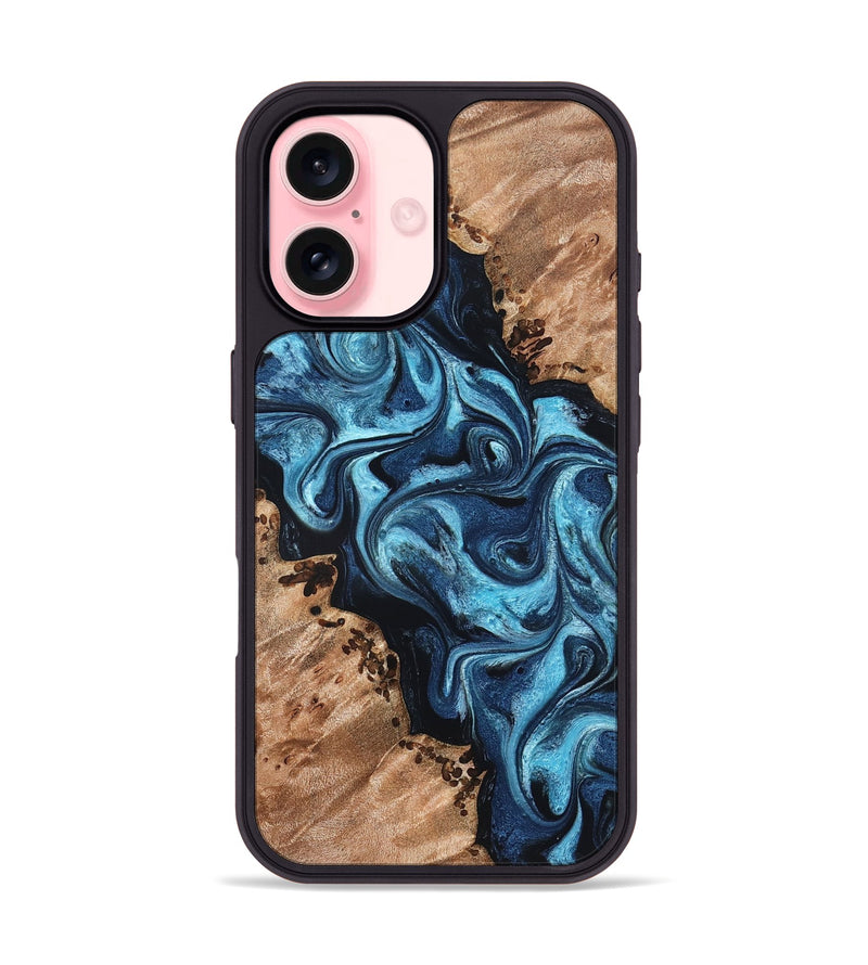 iPhone 16 Wood Phone Case - Dakari (Blue, 827574)