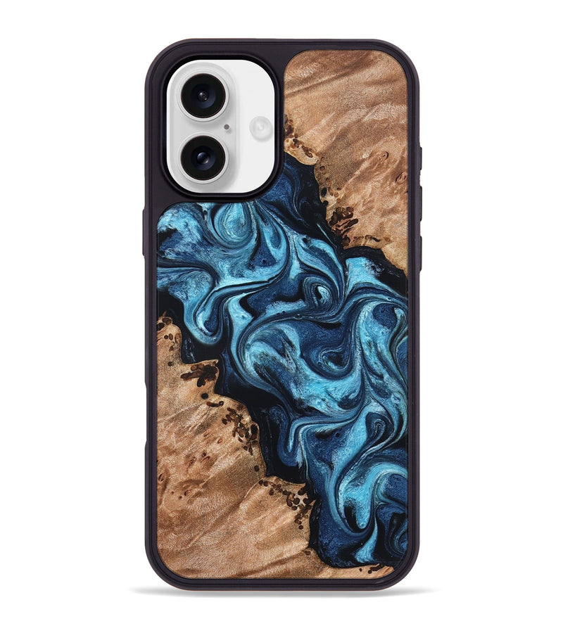 iPhone 16 Plus Wood Phone Case - Dakari (Blue, 827574)