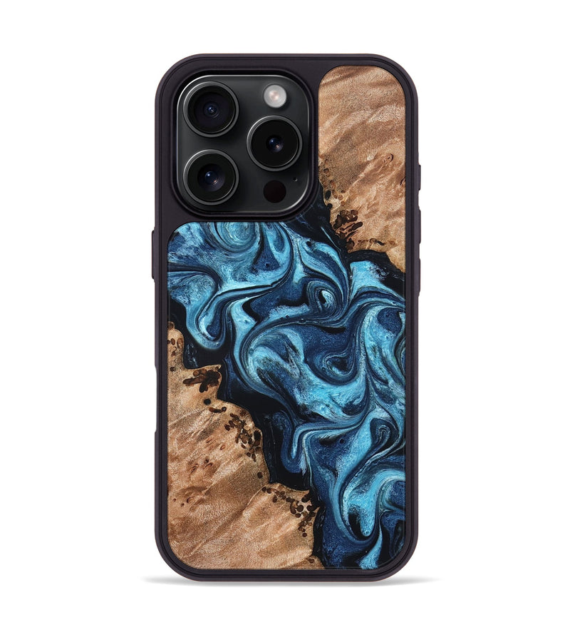 iPhone 16 Pro Wood Phone Case - Dakari (Blue, 827574)