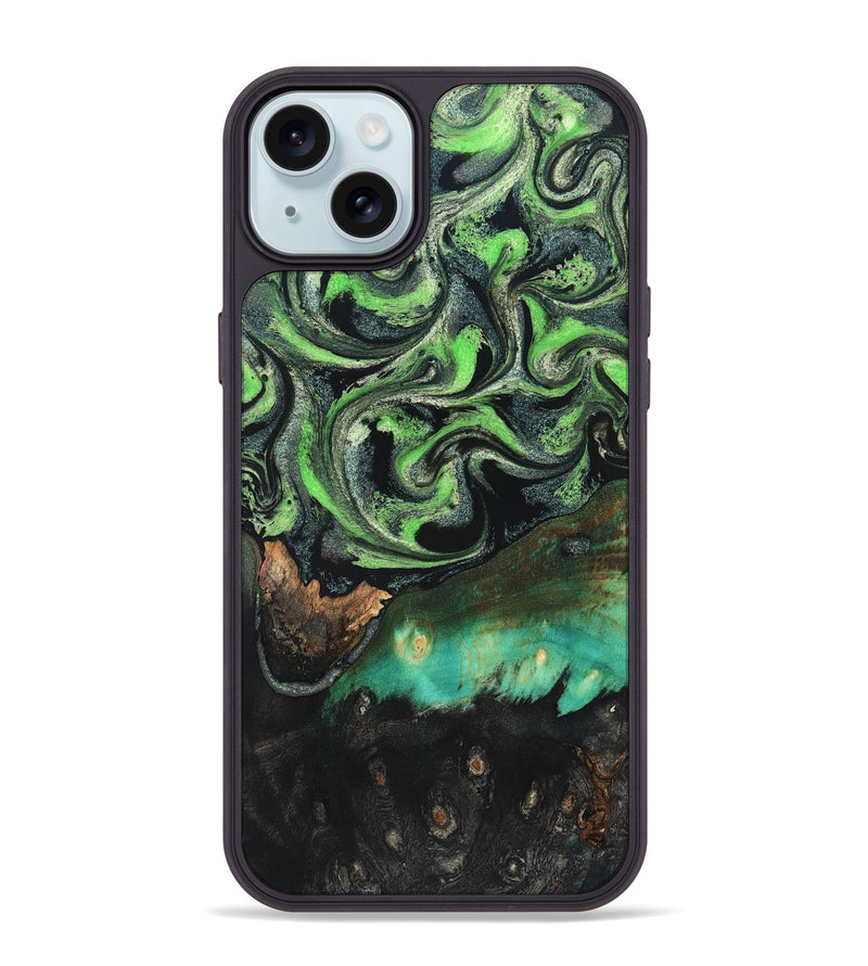 iPhone 15 Plus Wood Phone Case - Kay (Green, 827577)