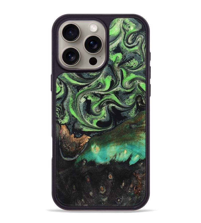 iPhone 16 Pro Max Wood Phone Case - Kay (Green, 827577)