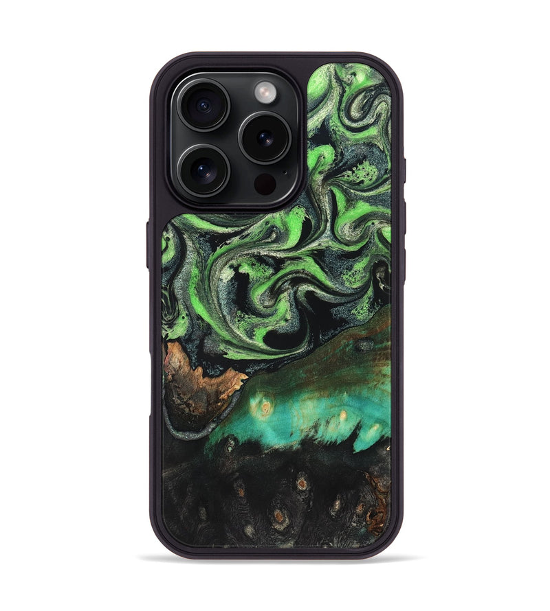 iPhone 16 Pro Wood Phone Case - Kay (Green, 827577)