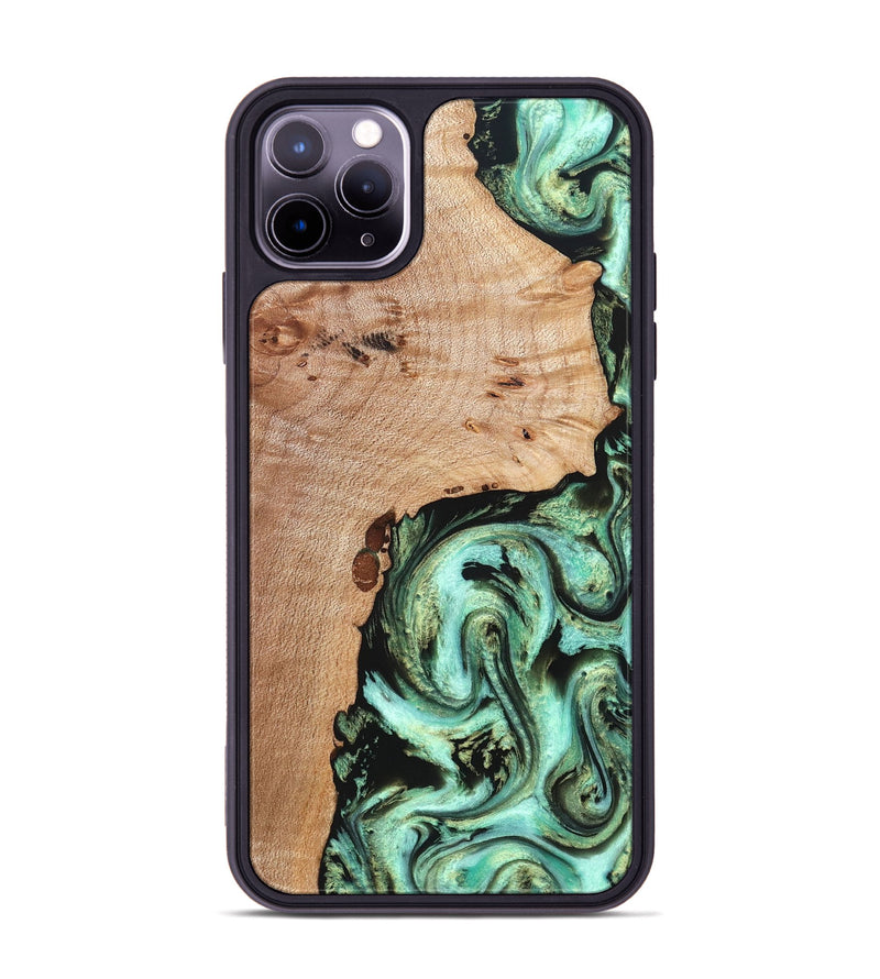 iPhone 11 Pro Max Wood Phone Case - Truman (Green, 827579)