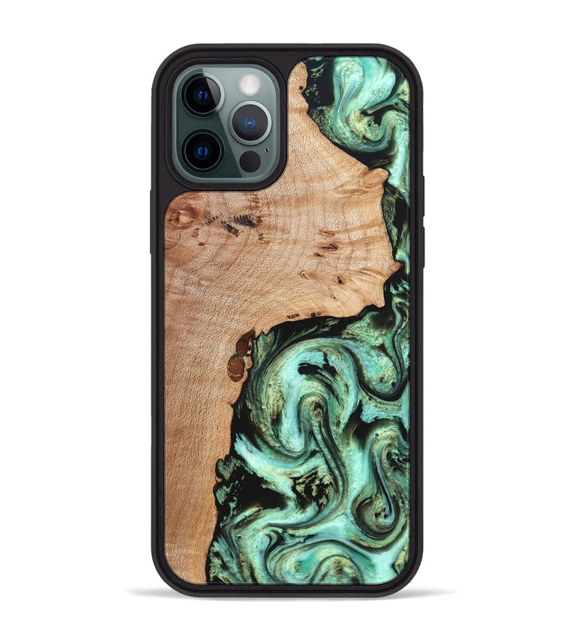 iPhone 12 Pro Max Wood Phone Case - Truman (Green, 827579)