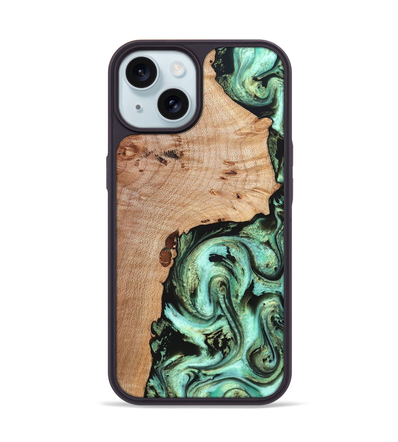 iPhone 15 Wood Phone Case - Truman (Green, 827579)