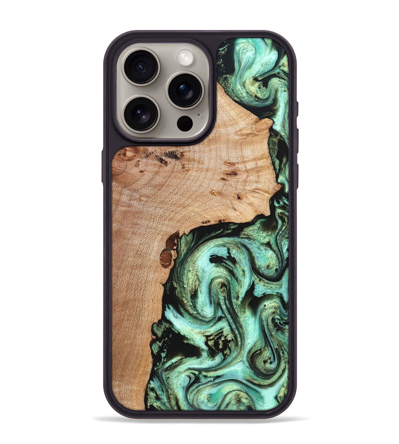 iPhone 15 Pro Max Wood Phone Case - Truman (Green, 827579)