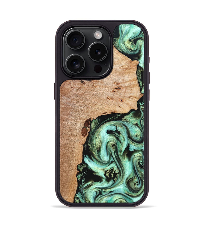 iPhone 15 Pro Wood Phone Case - Truman (Green, 827579)