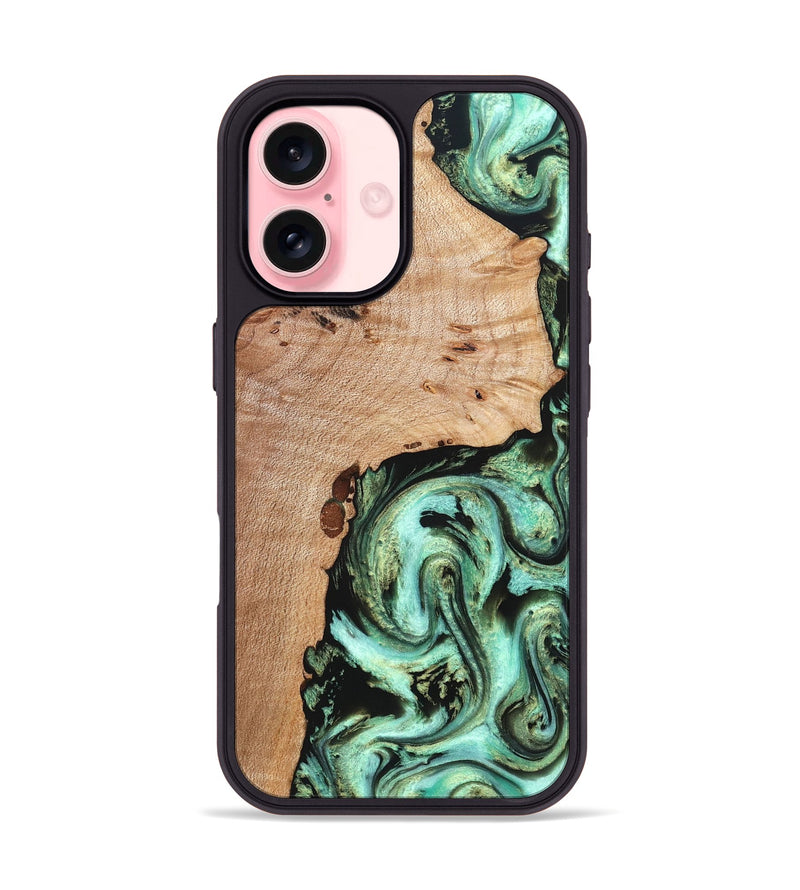 iPhone 16 Wood Phone Case - Truman (Green, 827579)