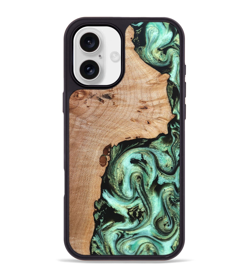 iPhone 16 Plus Wood Phone Case - Truman (Green, 827579)