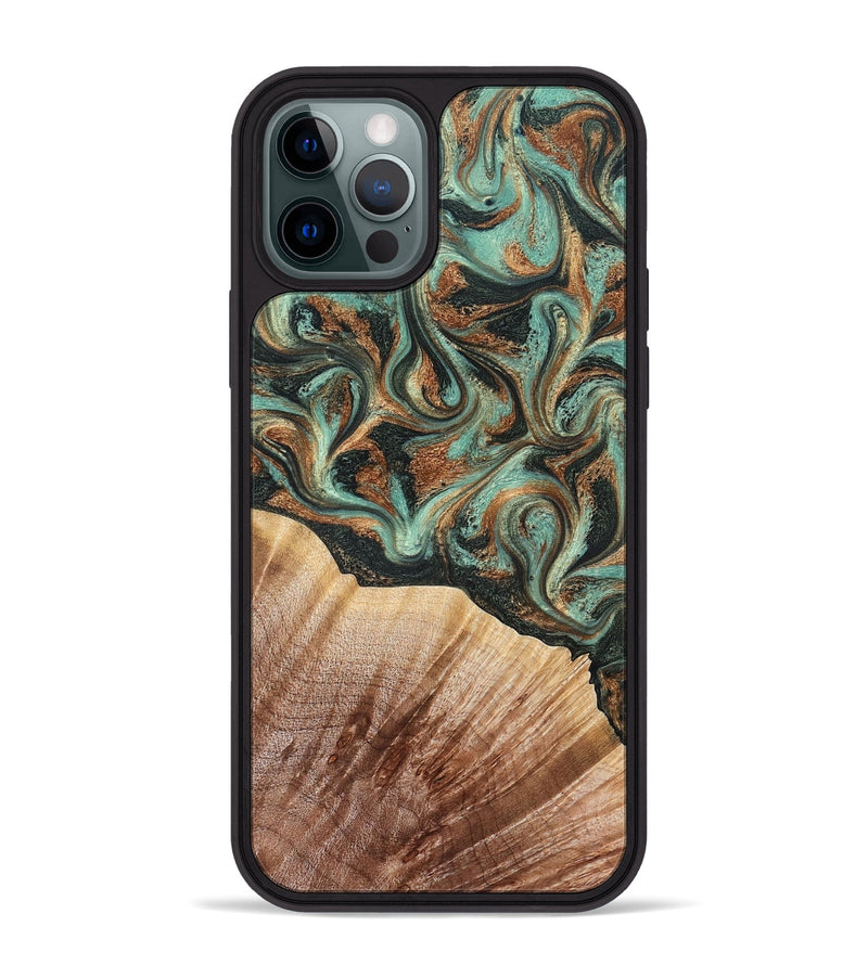 iPhone 12 Pro Max Wood Phone Case - Cami (Green, 827580)