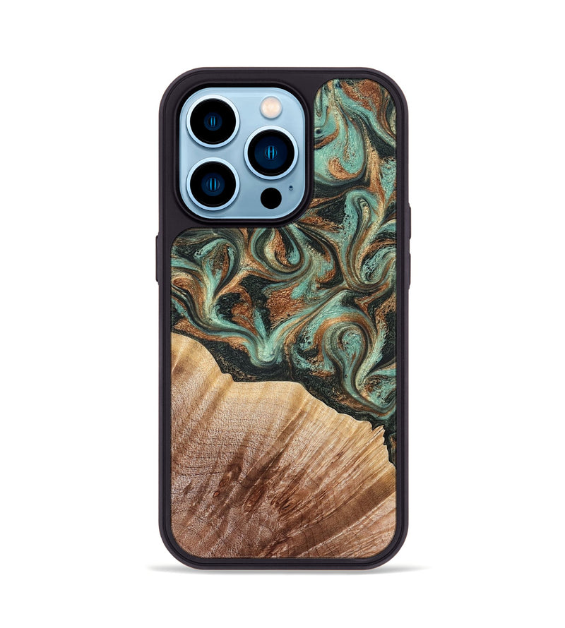 iPhone 14 Pro Wood Phone Case - Cami (Green, 827580)