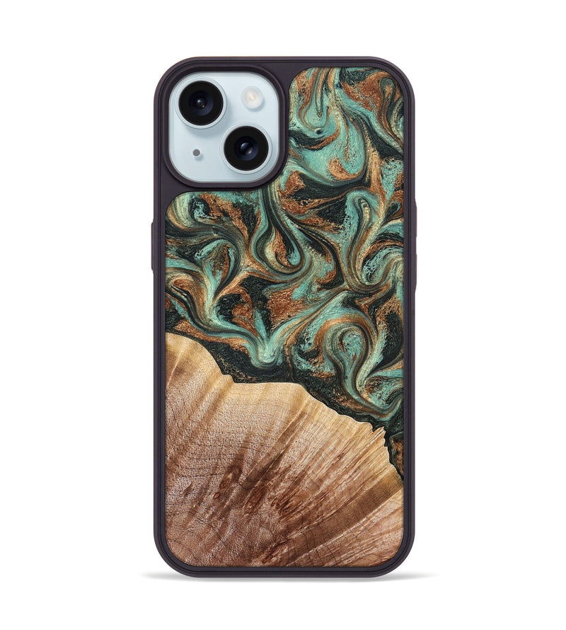 iPhone 15 Wood Phone Case - Cami (Green, 827580)
