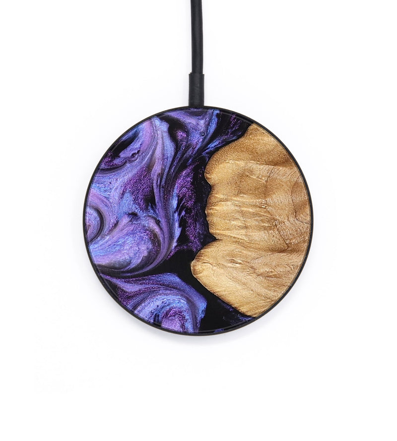 Circle Wood Wireless Charger - Golden (Purple, 827583)