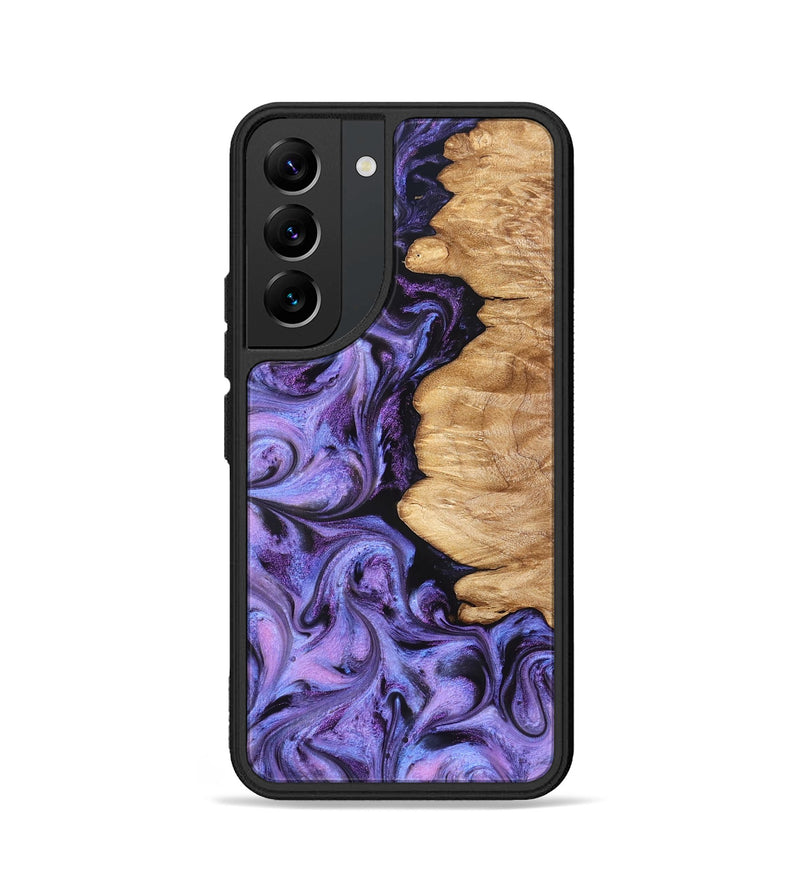 Galaxy S22 Wood Phone Case - Golden (Purple, 827583)
