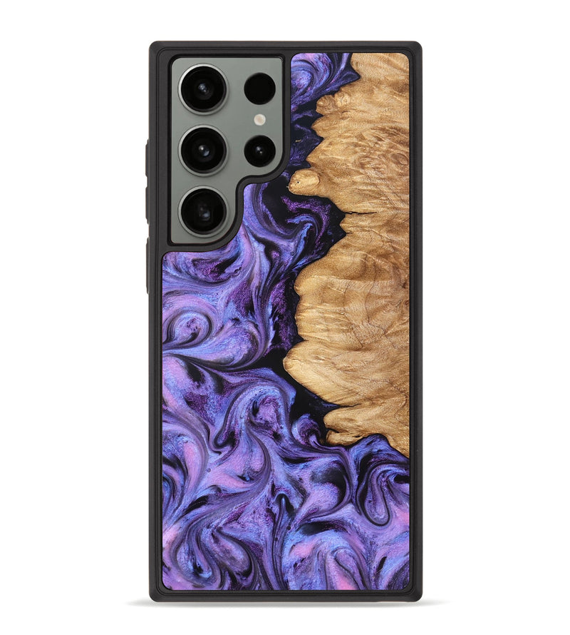 Galaxy S23 Ultra Wood Phone Case - Golden (Purple, 827583)