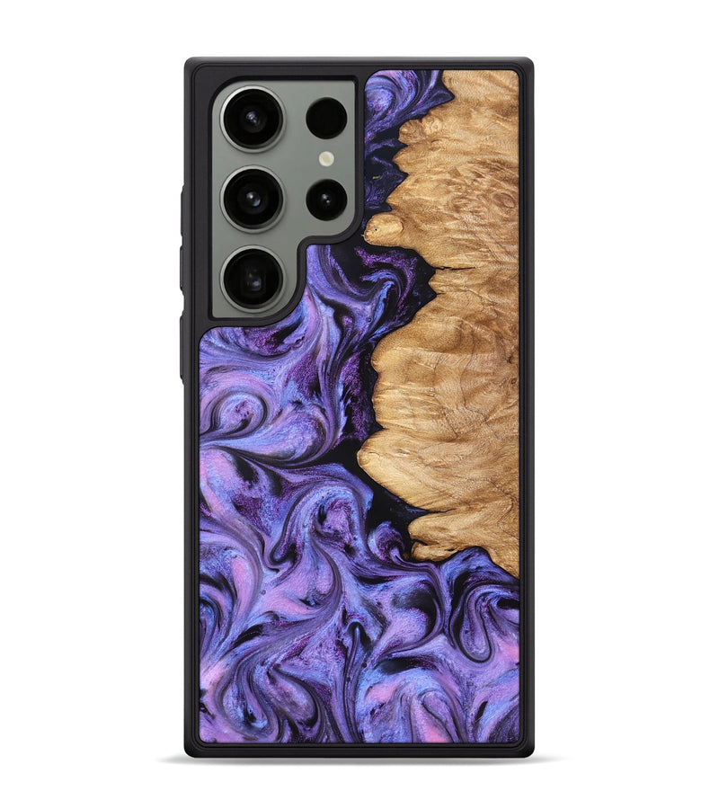 Galaxy S24 Ultra Wood Phone Case - Golden (Purple, 827583)