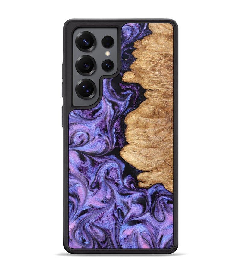 Galaxy S25 Ultra Wood Phone Case - Golden (Purple, 827583)