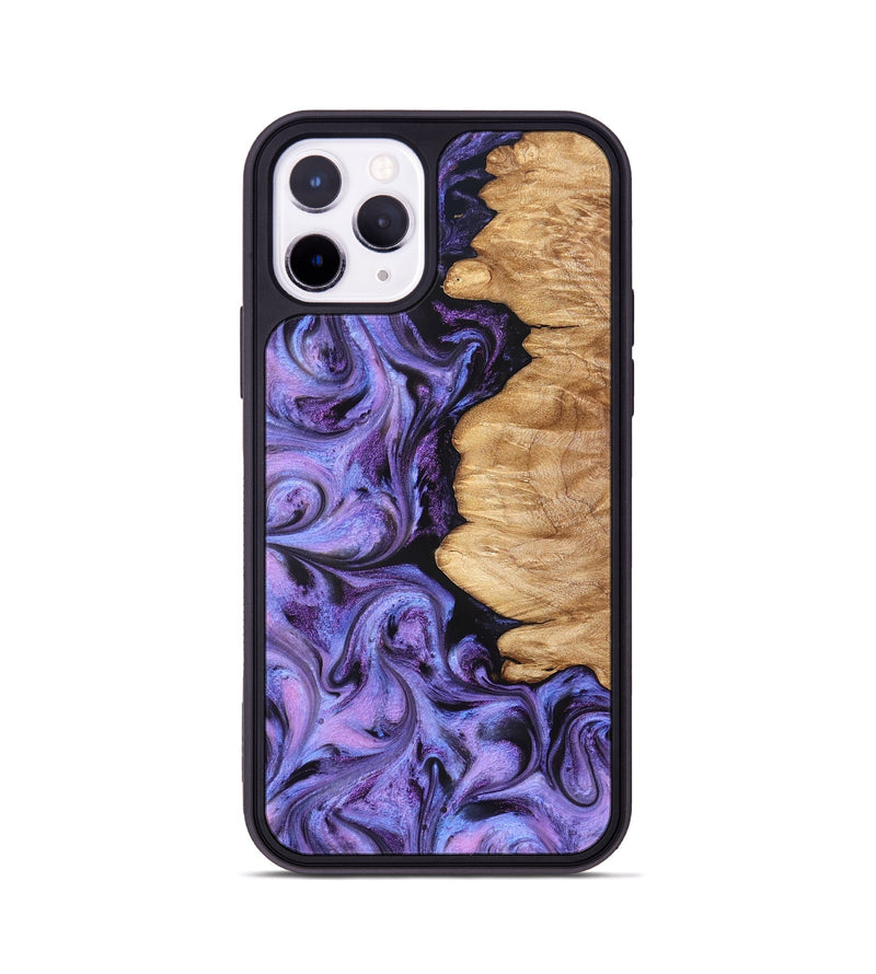 iPhone 11 Pro Wood Phone Case - Golden (Purple, 827583)