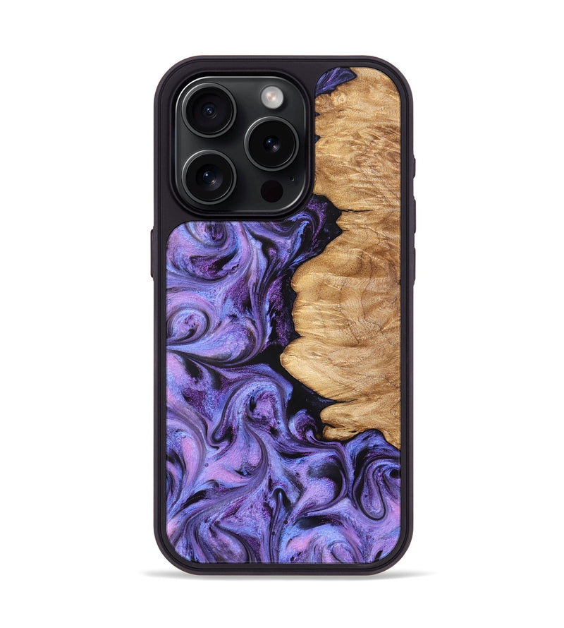 iPhone 15 Pro Wood Phone Case - Golden (Purple, 827583)