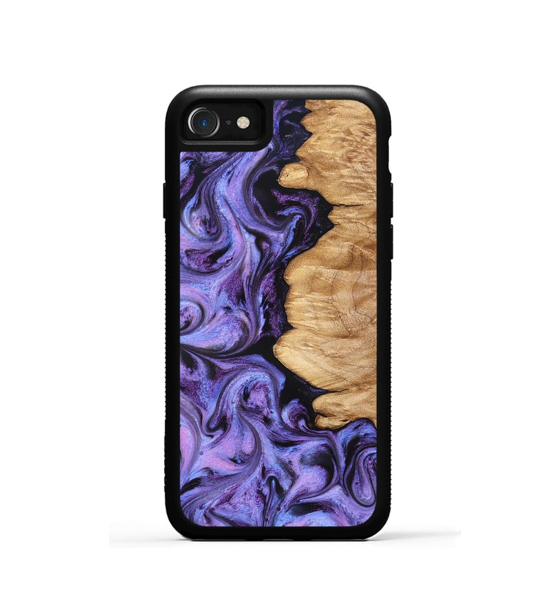 iPhone SE Wood Phone Case - Golden (Purple, 827583)