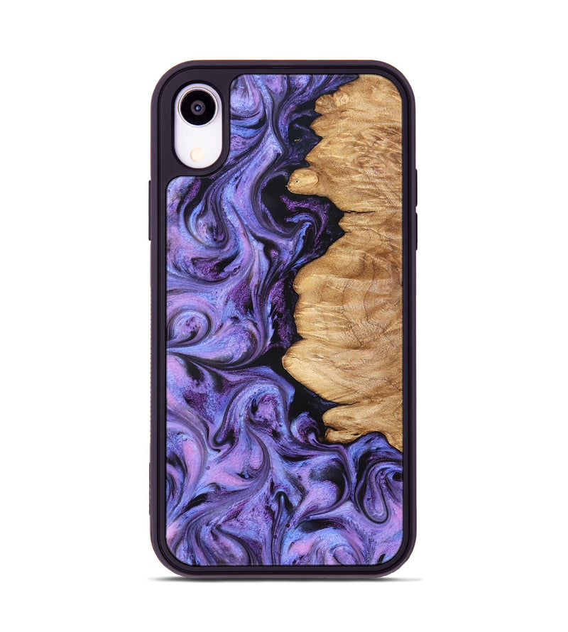 iPhone Xr Wood Phone Case - Golden (Purple, 827583)